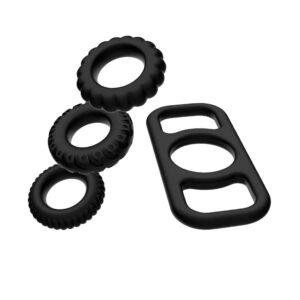 Addicted Toys - Penisring set 4 delar - Svart