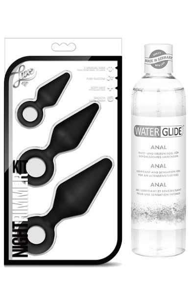 Analpluggar Night Rimmer Kit + Glidmedel Anal 300ml Paketerbjudande