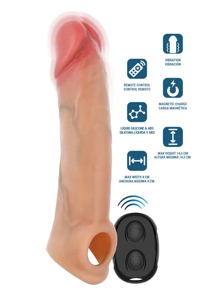 Arnold Vibrator Penis Sleeve With Remote 16 cm