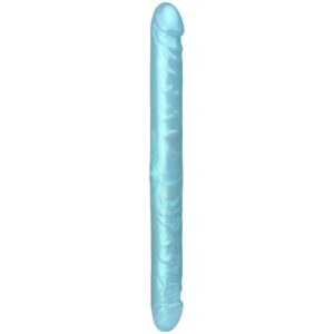Baseks Blå Pearlescent Dubbeldildo 33 cm - Blå
