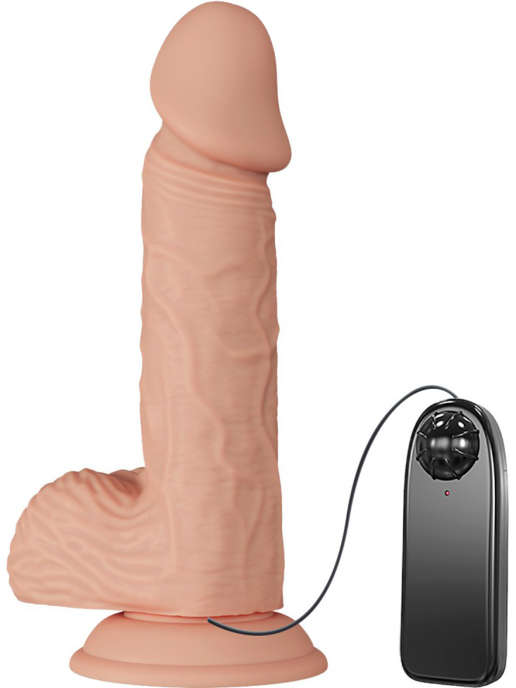 Beautiful Catoblepas: Slide-Skin Vibrating Dildo, 21 cm, ljus