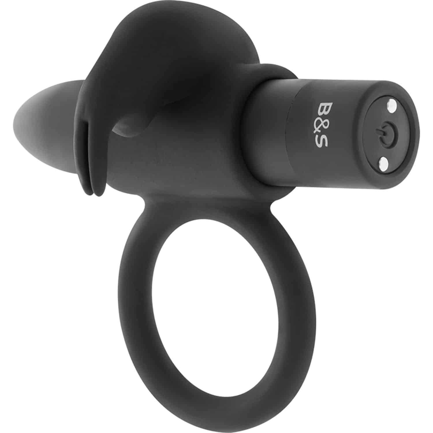 Black - Burton Penisring med bulletvibrator - Svart