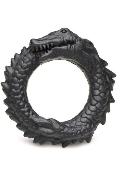 Black Caiman Silicone Cock Ring Black Penisring