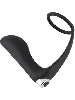Black Velvets: Penisring med Vibrerande Analplugg