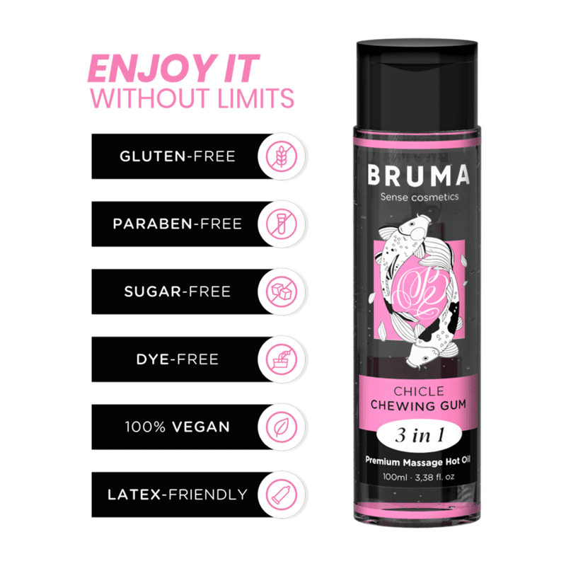 Bruma 3in1 Massageolja - Bubbelgum