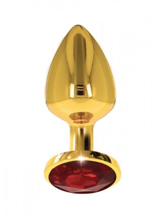 Buttplug Guld Röd Kristall - Large