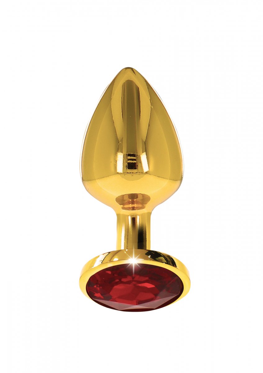 Buttplug Guld Röd Kristall - Small
