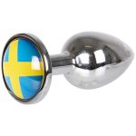 Buttplug With Swedish Flag Small Analplugg metall