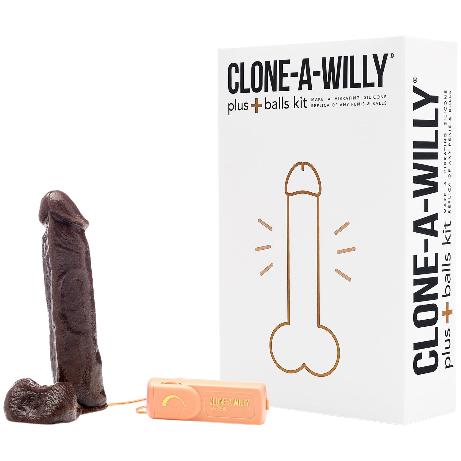 Clone-A-Willy Plus Balls DIY Homemade Dildo Kit Deep Skin Tone - Brun