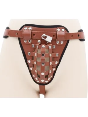 Cocklock Full Chastity Belt Brown Kyskhetsbälte