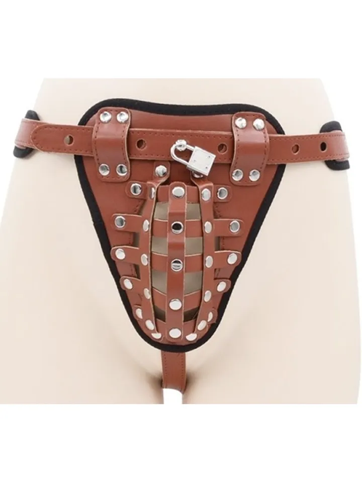 Cocklock Full Chastity Belt Brown Kyskhetsbälte
