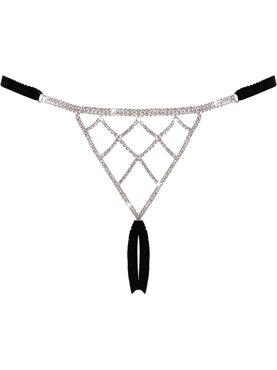 Cottelli Collection: Grenlösa Stringtrosor med Rhinestones