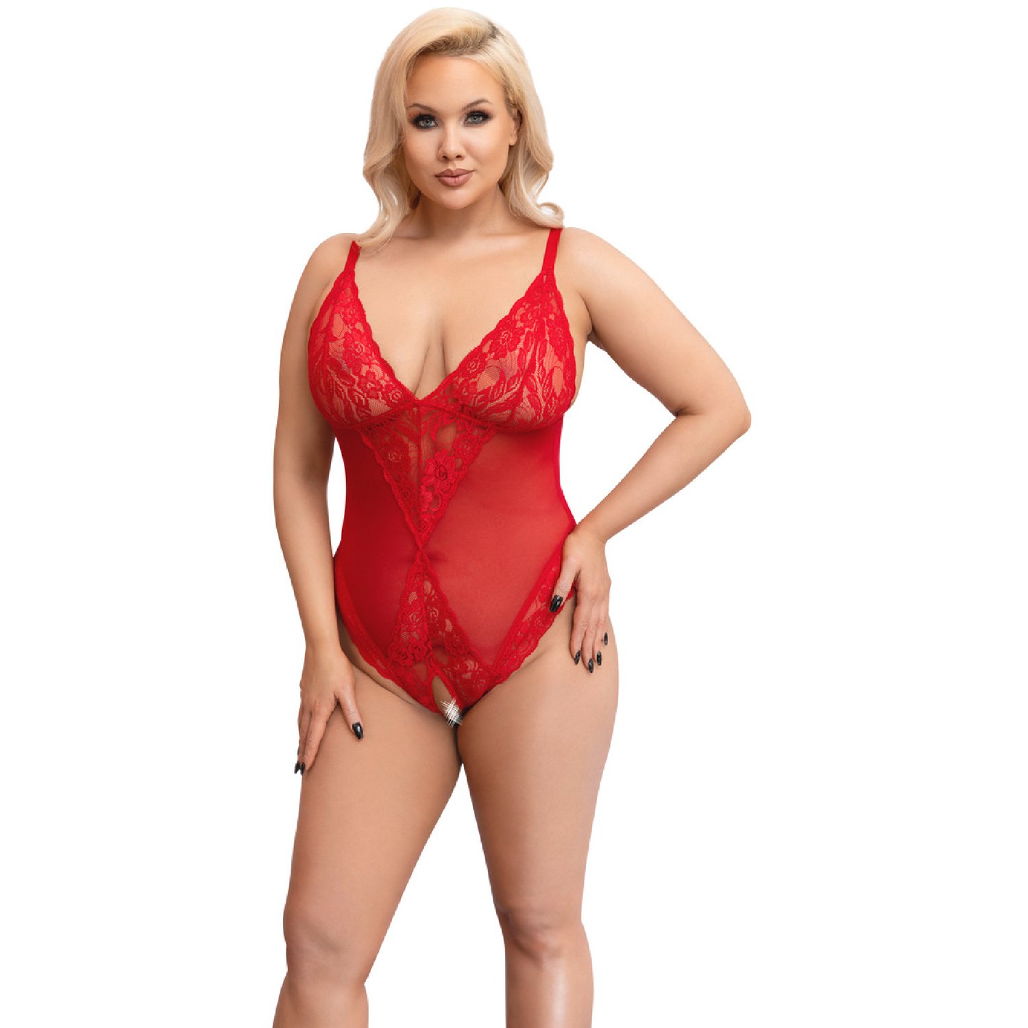Cottelli Curves Röd Body Plus-Size - Röd - 3XL
