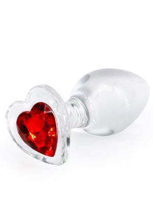 Crystal Desire Red Heart Buttplug, Medium