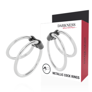 DARKNESS - DUBBEL PENISRING I METALL