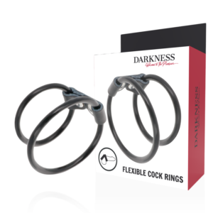 DARKNESS - DUBBEL PENISRING - LÄDER