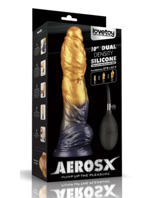 Density Inflatable Dildo Yellow/Blue 25 cm Uppblåsbar dildo