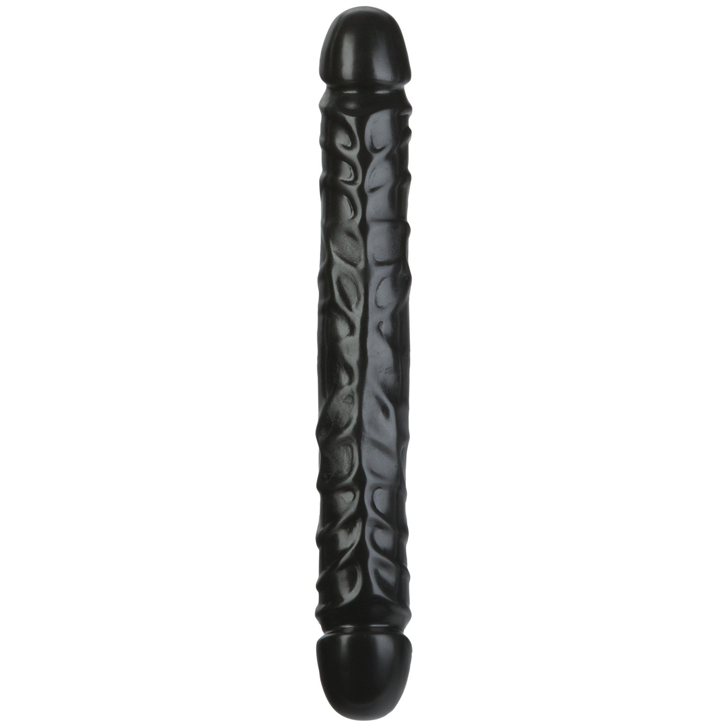 Doc Johnson Jr. Veined Dubbeldildo 30 cm - Svart