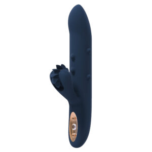 Dreamtoys - Goddess Collection - Athena Rabbit Vibrator With Moving Beads And Spinning Wheel - Blue