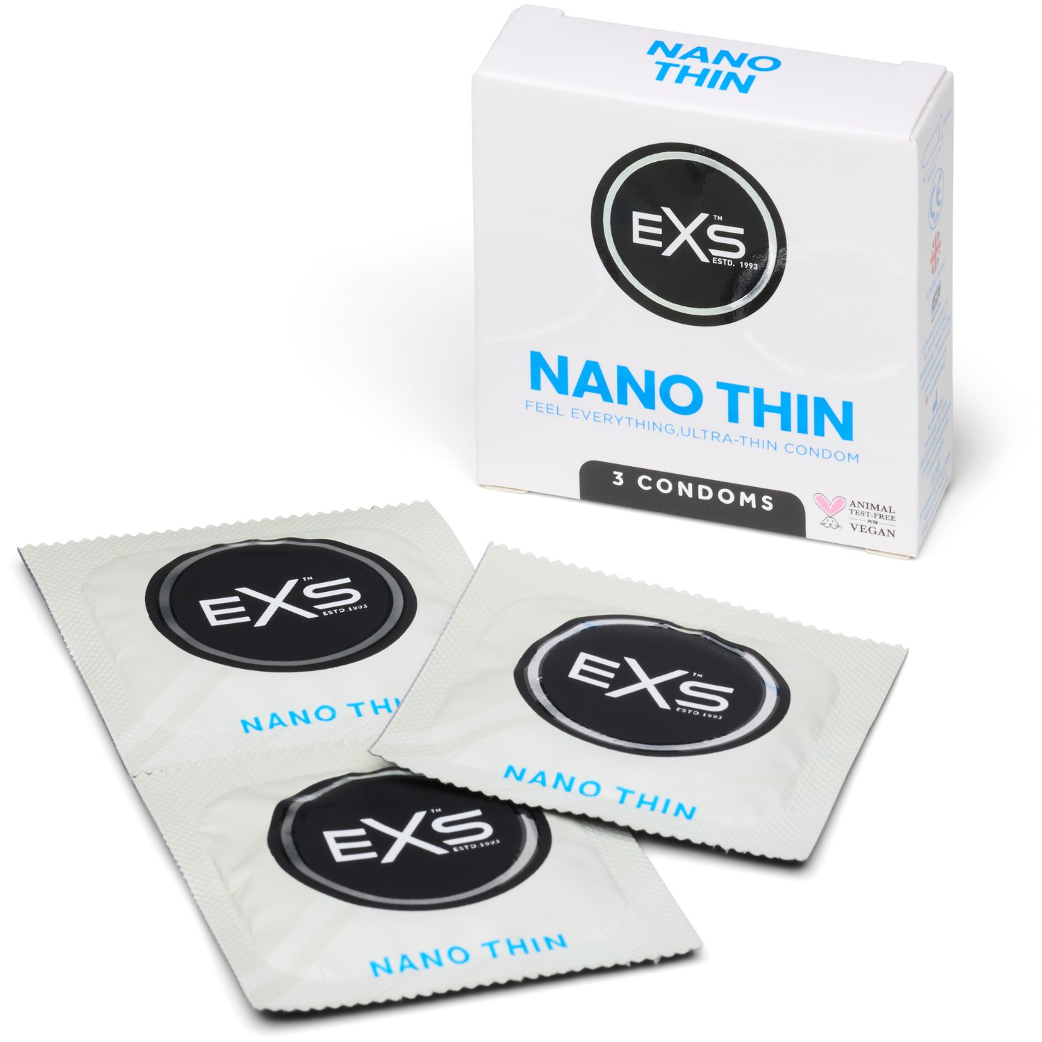 EXS Nano Tunna kondomer 3-pack