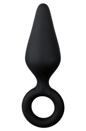 Easytoys Black Buttplugs With Pull Ring Small Analplugg
