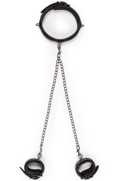 Easytoys Leather Collar With Anklecuff Halsband & Fotbojor