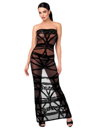 F358 Bondesque Opera Off-Shoulder Long Dress