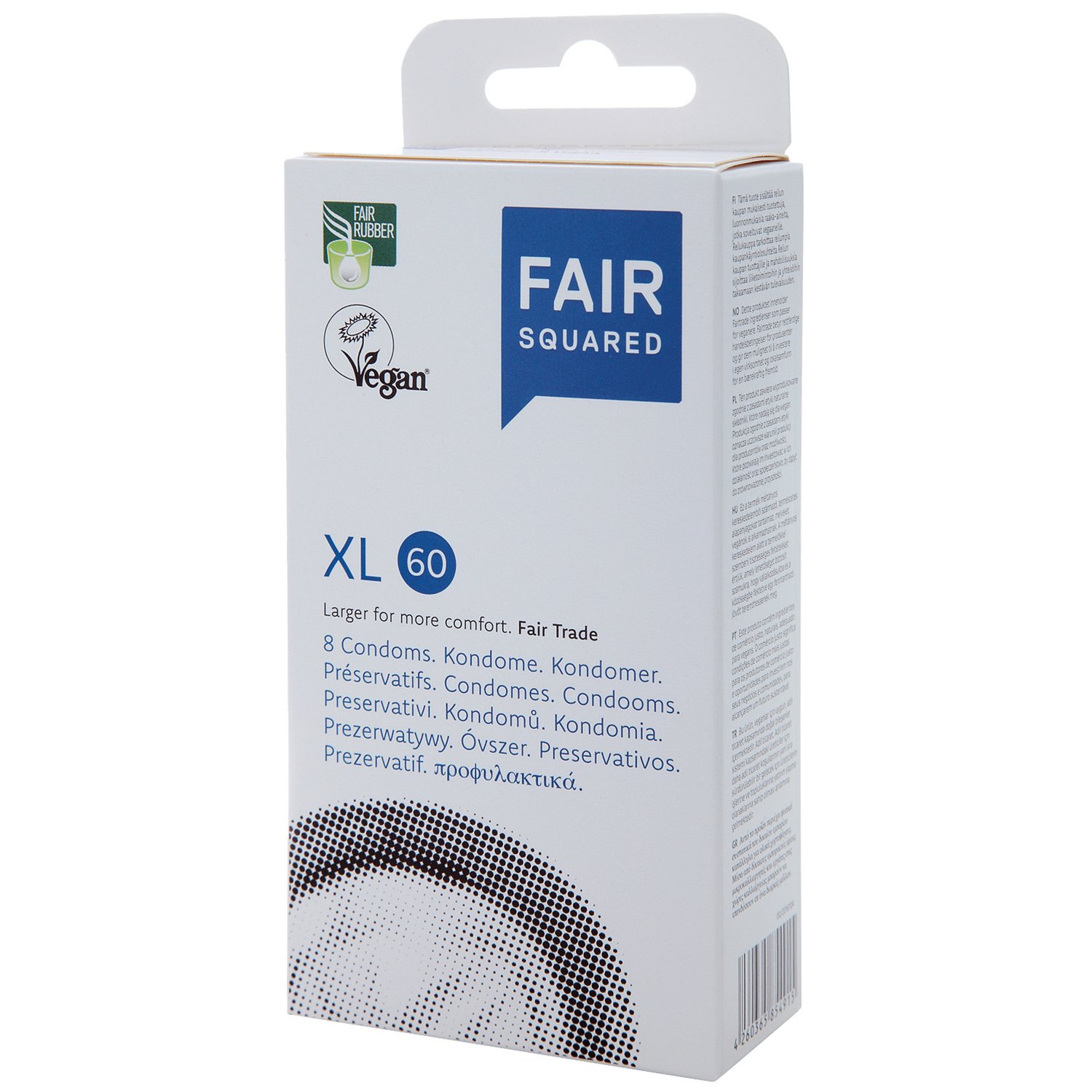 Fair Squared XL 60 Veganska Kondomer 8 st - Klar