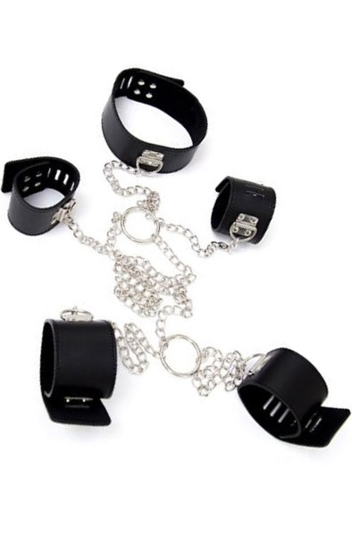 Fetish Art Chain Hogtie Hand och fotbojor