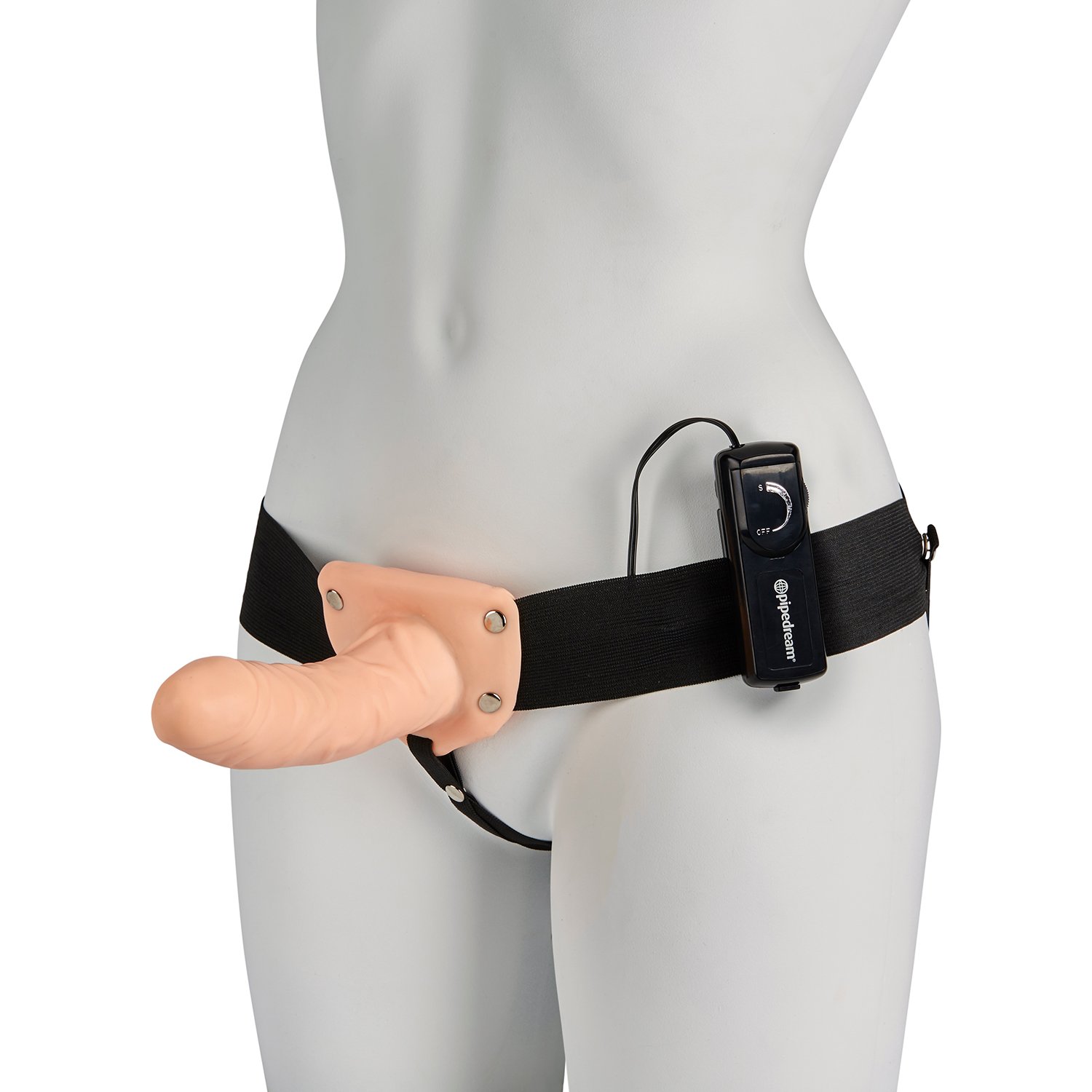 Fetish Fantasy Hollow Strap-on Vibrator Ljus Hudton 15 cm - Nude