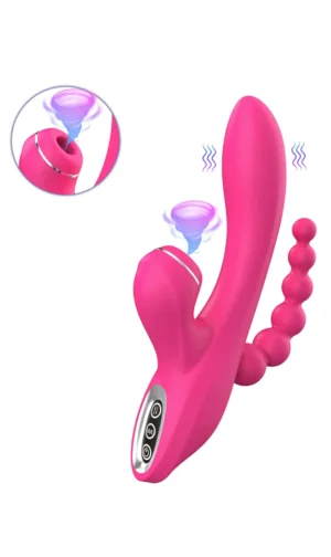 G-spot Vibrator With Sucking & Anal Beads Rabbitvibrator