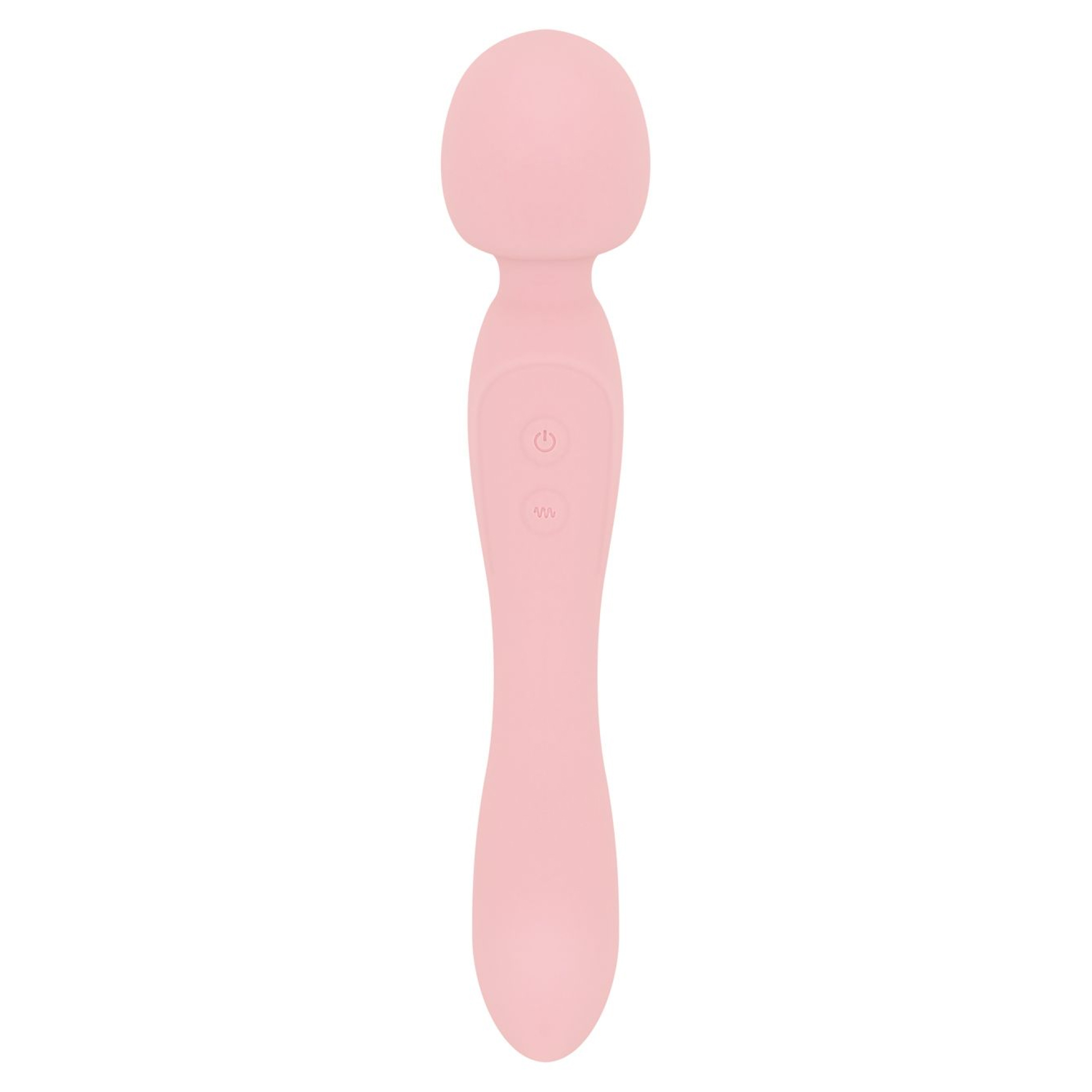 Good Vibes Only - Double-Sided Wand Vibrator - Soft Silicone - Pink