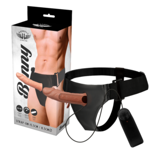 HARNESS ATTRACTION - BENNY HOLLOW STRAP-ON VIBRATOR - 15 X 4.5 CM