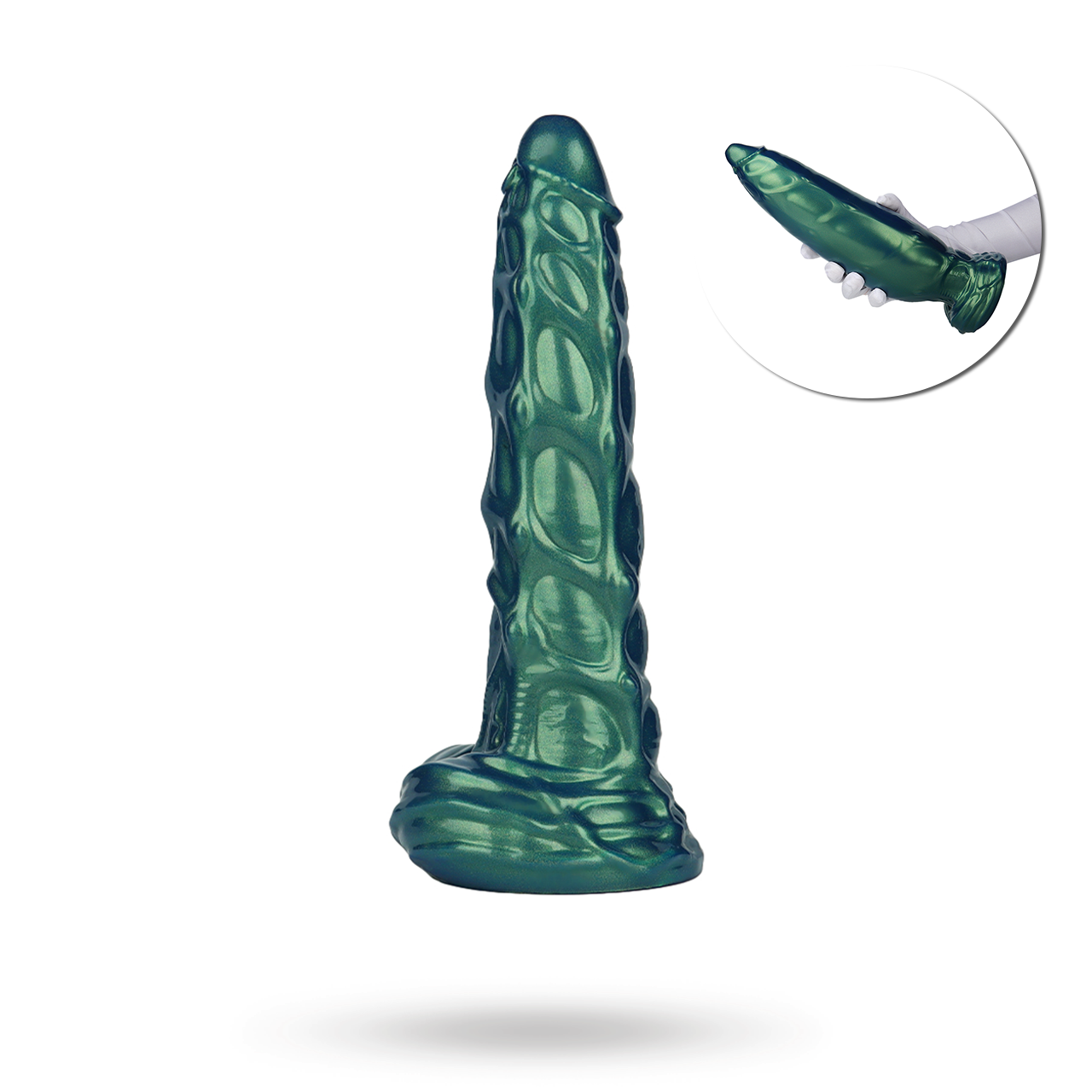 Inflatable Monster Dildo Green 24 cm