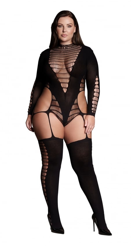 Kalyke XXIII - Svart Bodystocking plus size