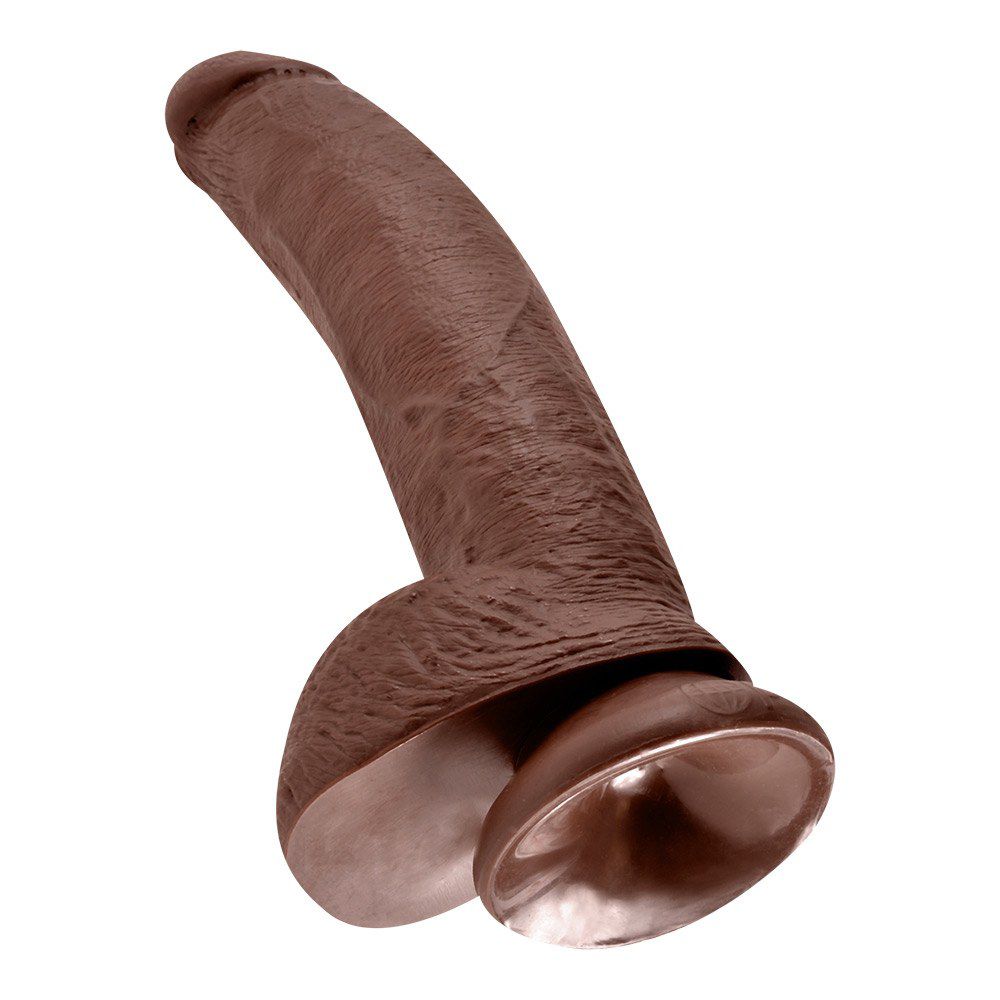 King Cock 23 Cm Cock With Balls Realistisk Dildo - Brun