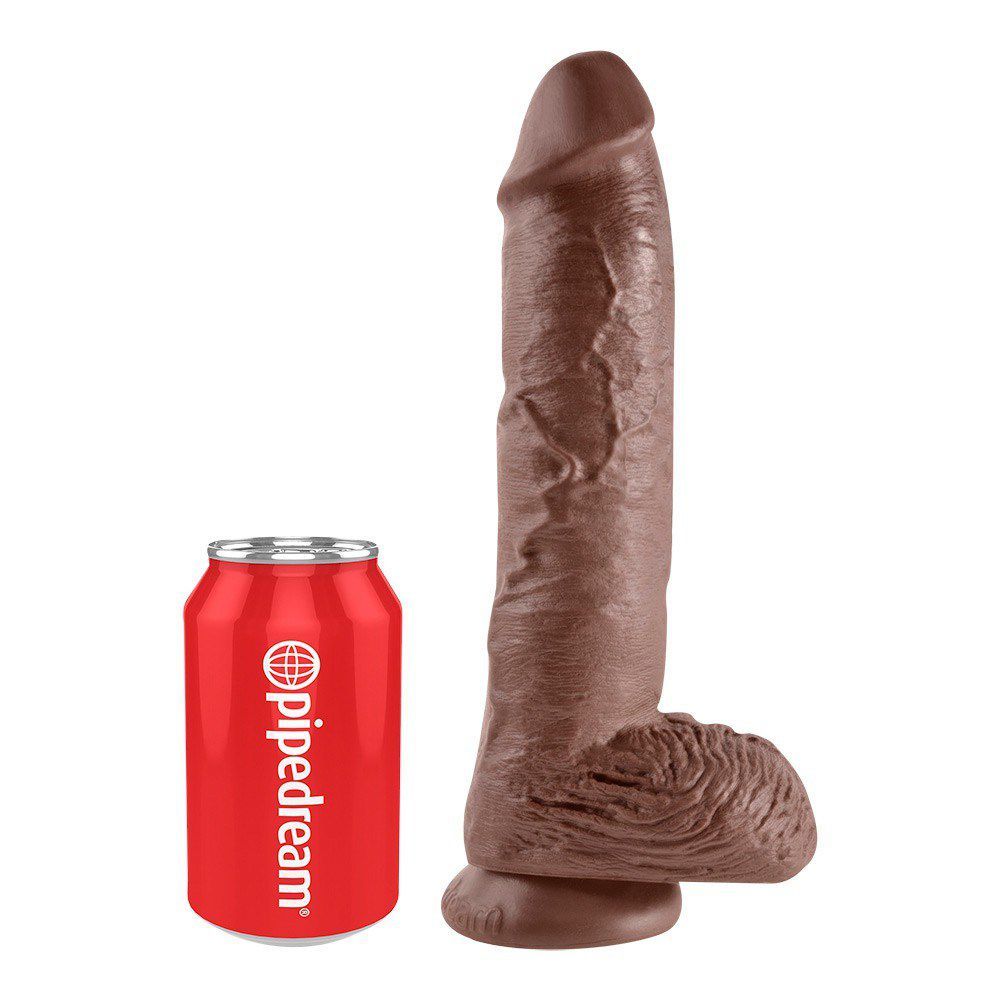 King Cock 25 cm Cock with Balls Realistisk Dildo-Brun