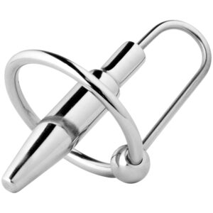 Kiotos Steel Penisplug med Ollonring - Silver - L