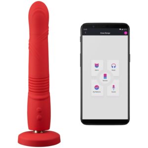Lovense Gravity Thrusting Dildo 25,9 cm - Röd