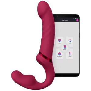 Lovense Lapis Double-Ended Vibrerande Strapless Strap-on - Ljusrosa
