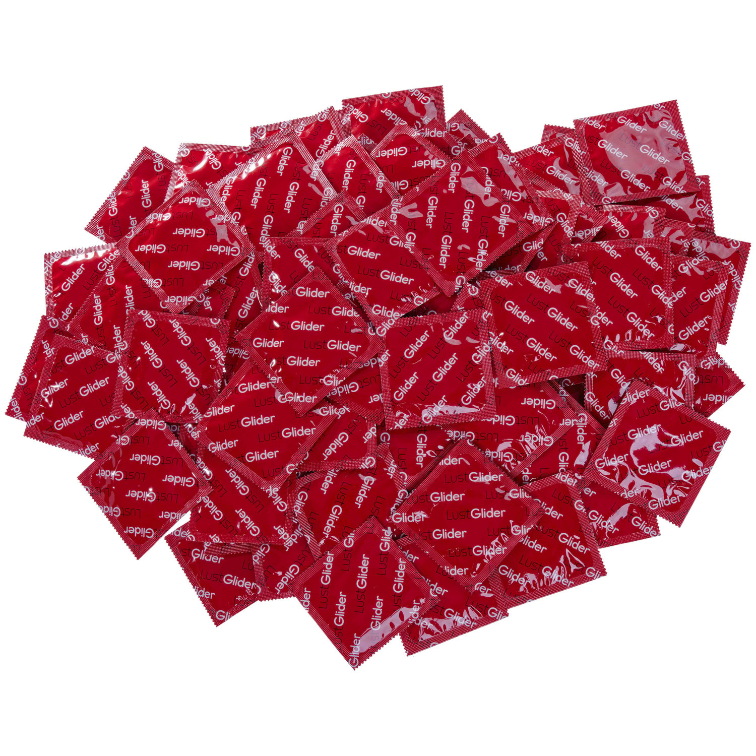 LustGlider Red Kondomer med Jordgubbssmak 100 st - Röd