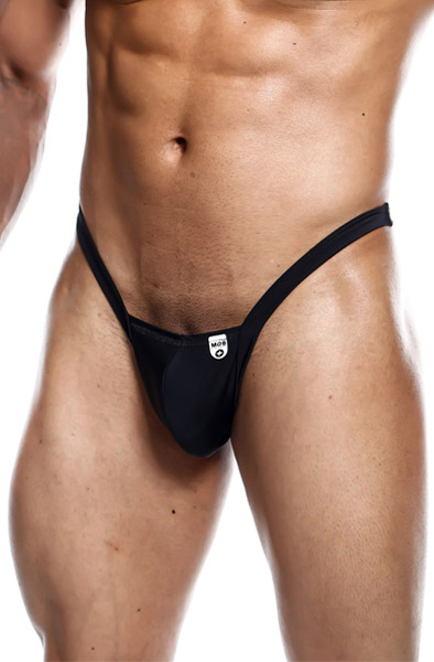 MOB Eroticwear Y Buns Thong Black Small Stringkalsong