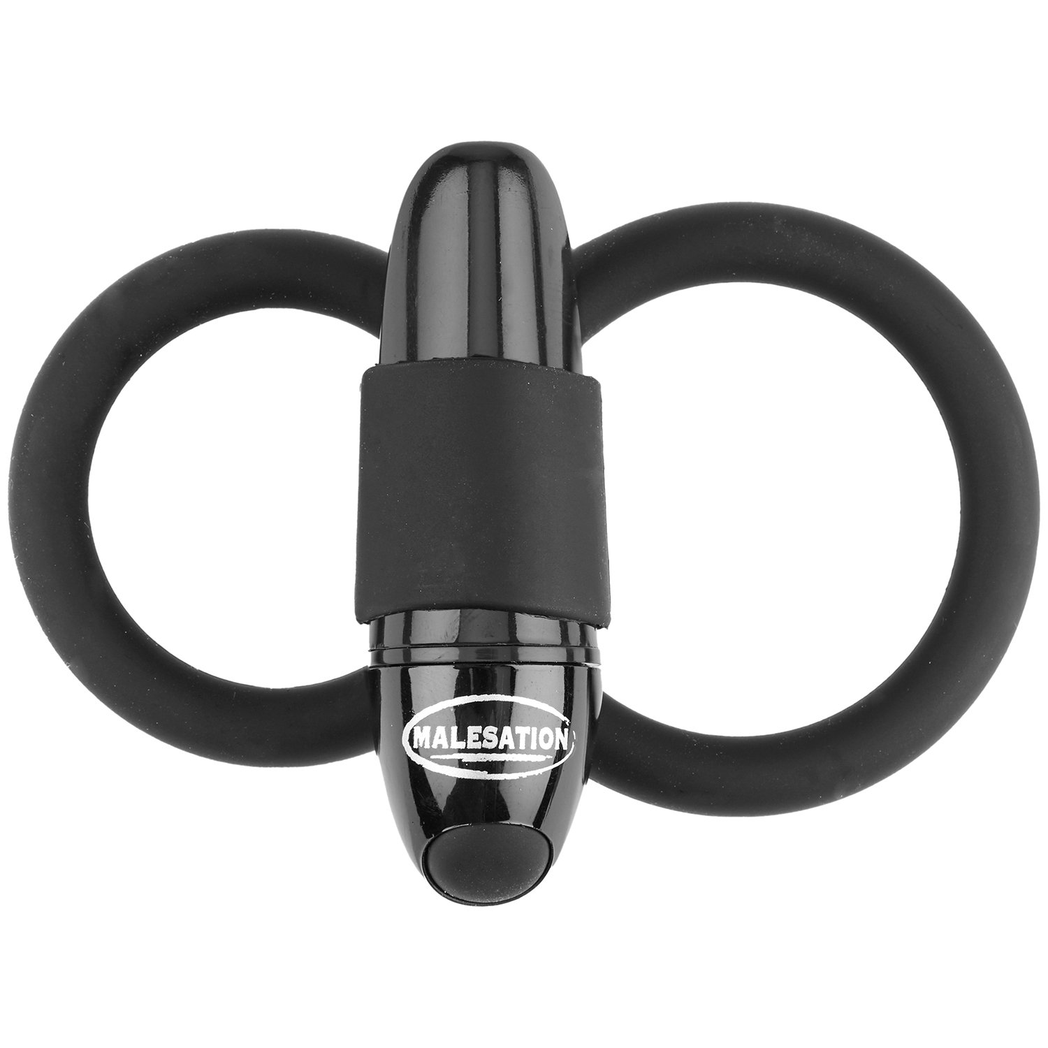 Malesation Dubbel Penisring med Vibrator - Svart
