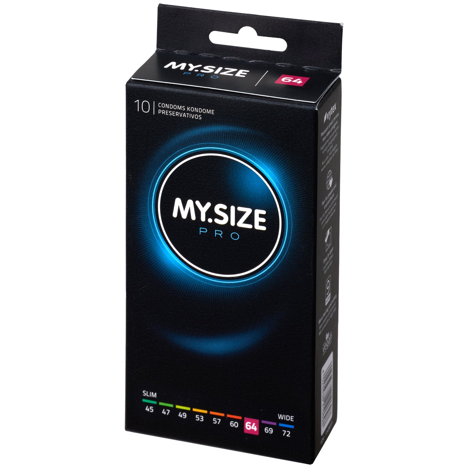 My.Size Pro Kondomer 10 st (45-72 mm) - Klar - 2XL