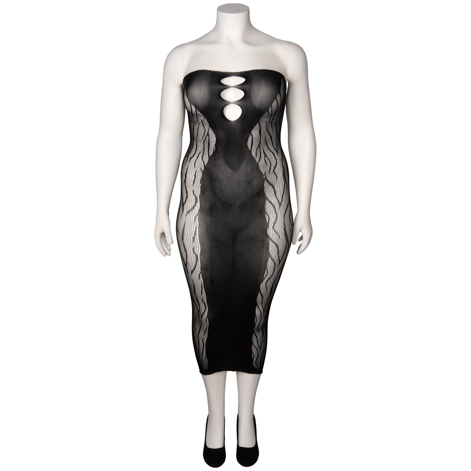 NORTIE Edda Long Burgundy Tube Dress - Svart - Plus size