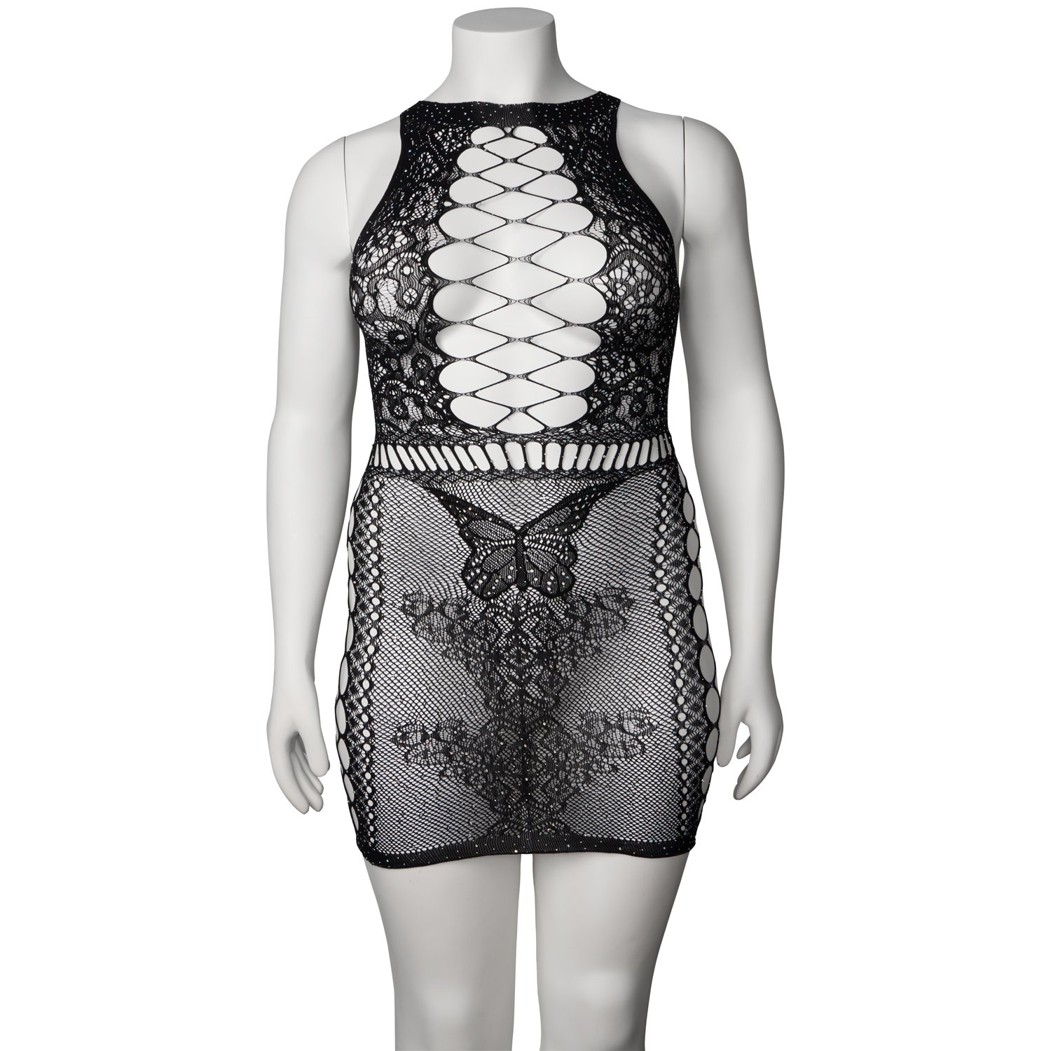 NORTIE Iris Diamond Svart Klänning - Svart - Plus size