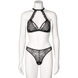 NORTIE Moments Elin Halterneck-set med Grenlös Trosa - Svart - One Size