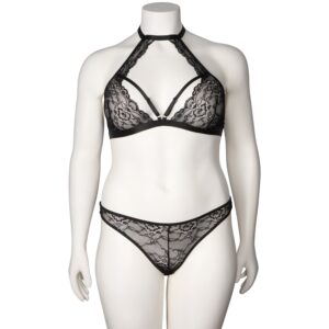 NORTIE Moments Elin Halterneck-set med Grenlös Trosa - Svart - Plus size