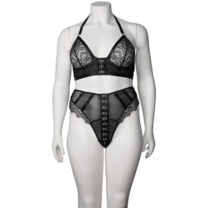 NORTIE Moments Thalia Set med BH och Grenlös Trosa - Svart - Plus size