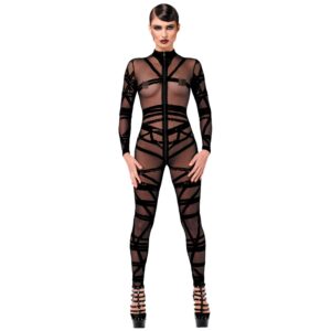 Noir Handmade F357 Catsuit med Dragkedja - Black - L